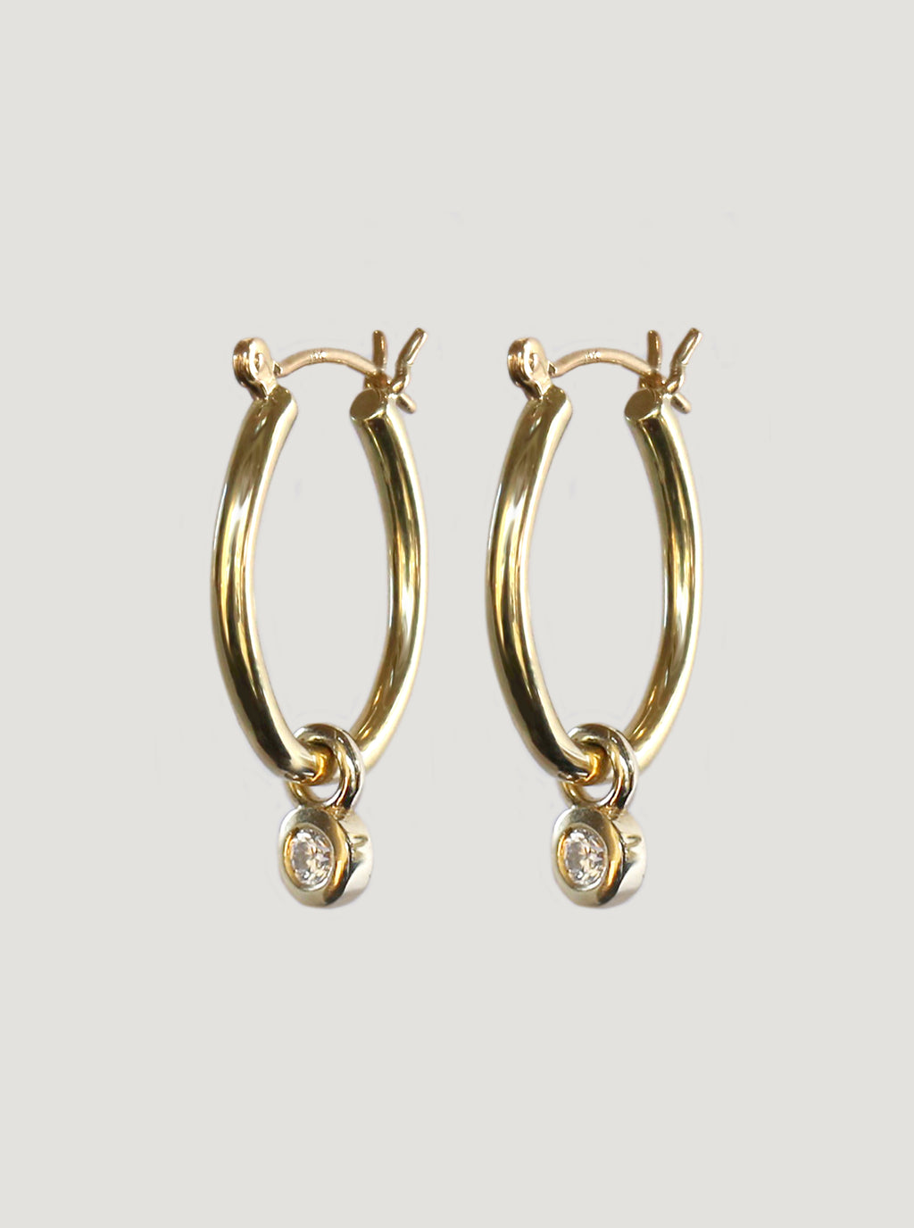 Gold Pounamu Mt Tasman Charm Hoops