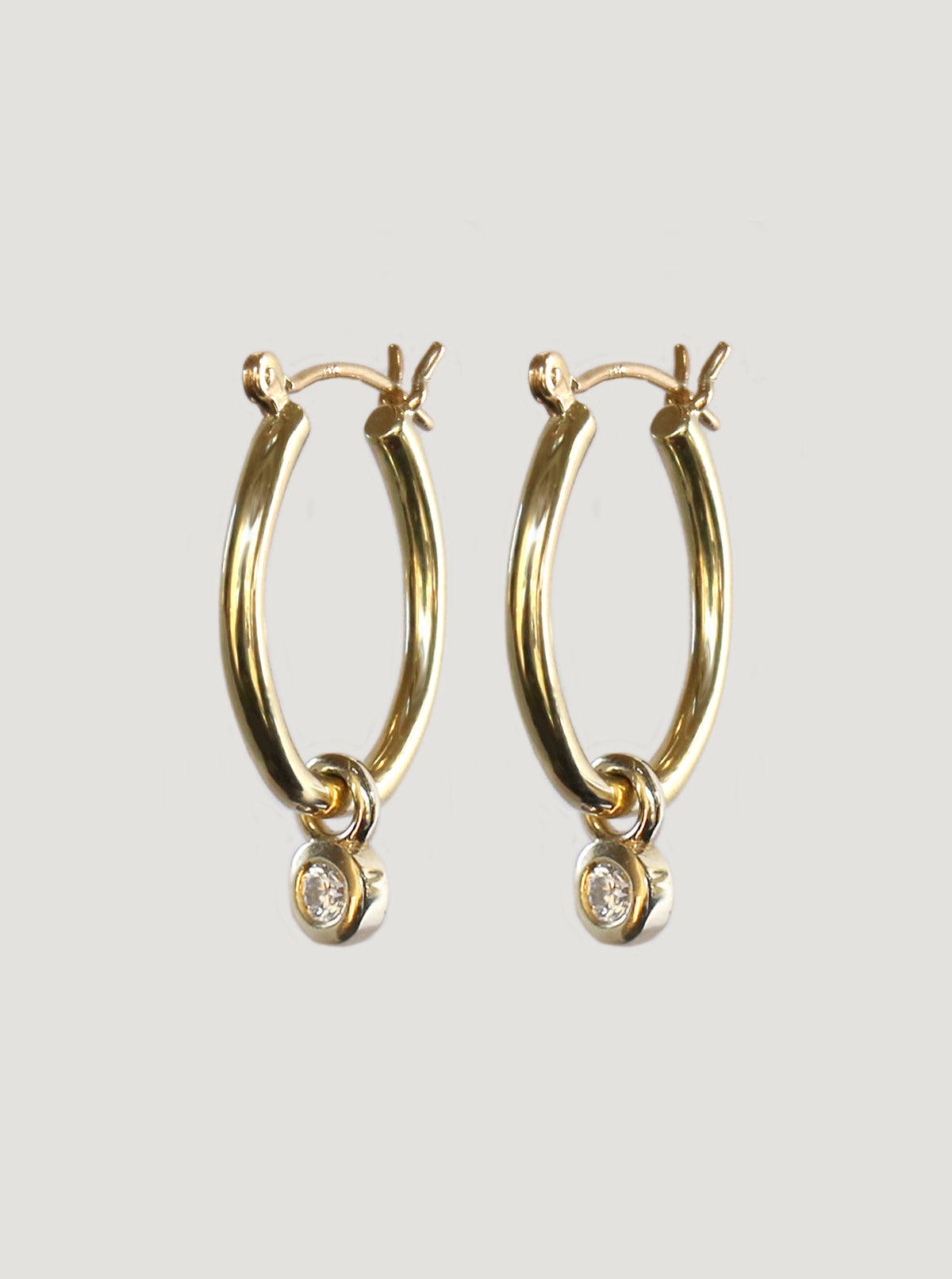 Gold Pounamu Mt Tasman Charm Hoops