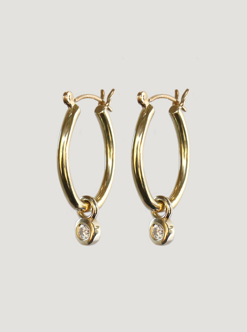 Gold Diamond Mt Tasman Charm Hoops
