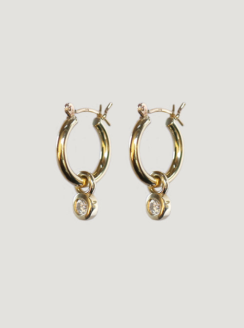 Gold Diamond Mt Tasman Charm Hoops