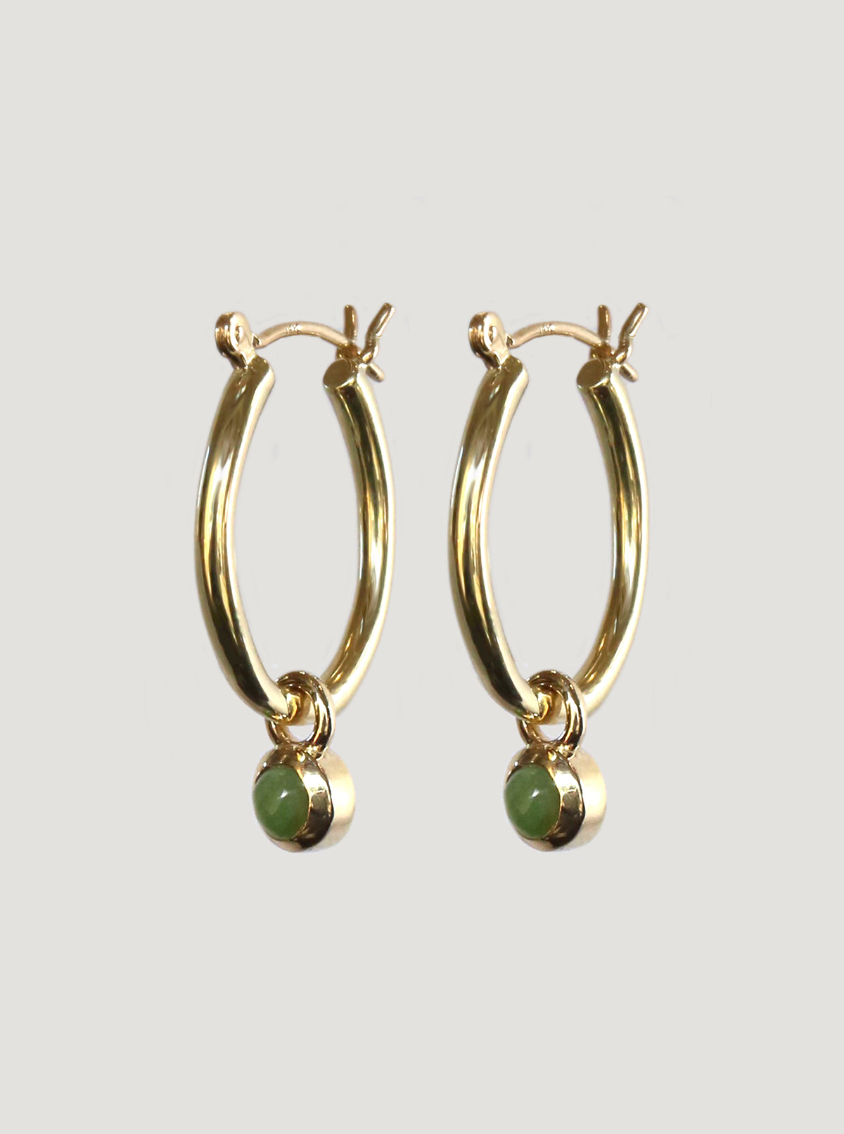 Gold Pounamu Mt Tasman Charm Hoops
