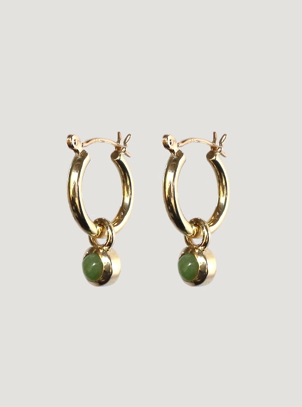 Gold Pounamu Mt Tasman Charm Hoops