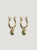 Gold Pounamu Mt Tasman Charm Hoops