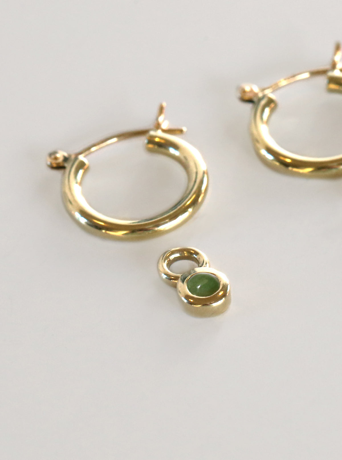 Gold Pounamu Mt Tasman Charm Hoops