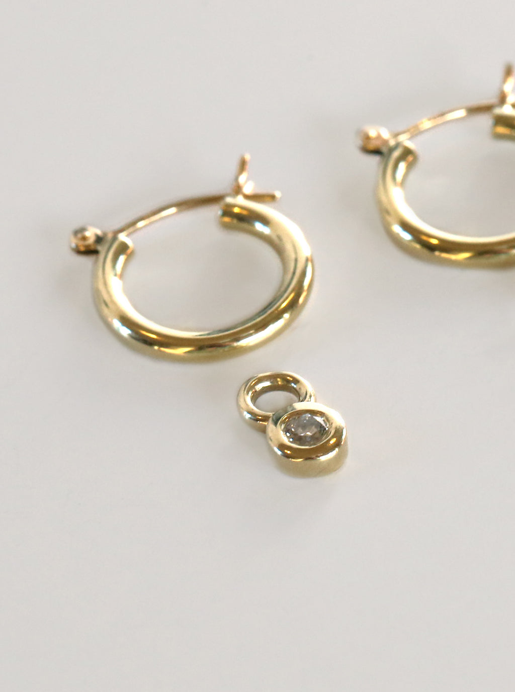 Gold Pounamu Mt Tasman Charm Hoops