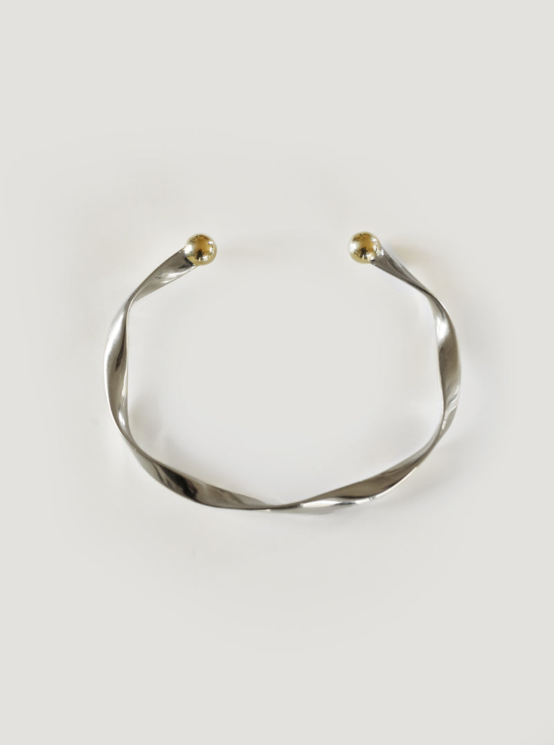Silver with Gold Ends Kotukutuku Bangle