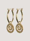 Gold Rauaruhe Charm Hoops