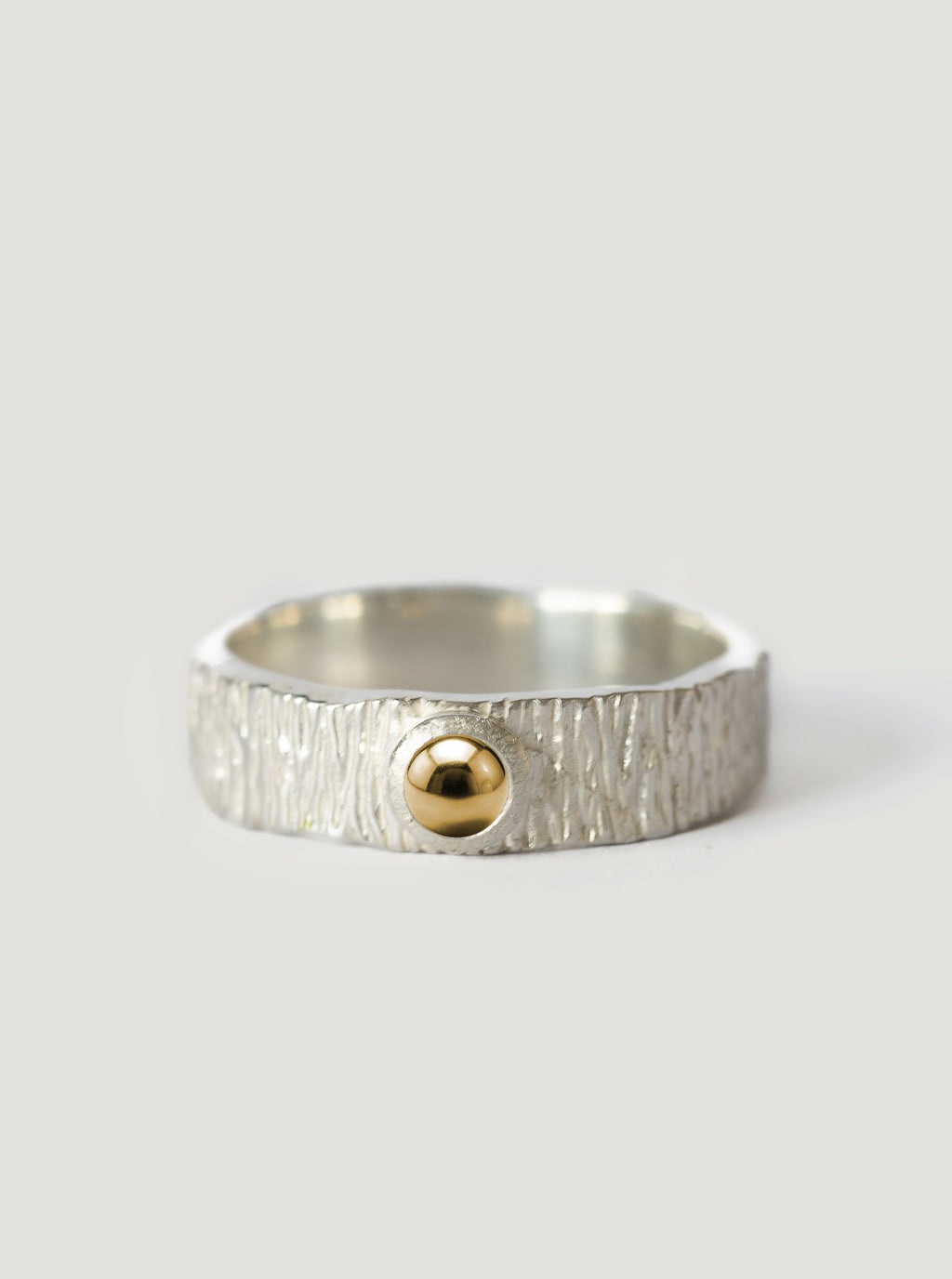 Silver Matai Ring with Gold