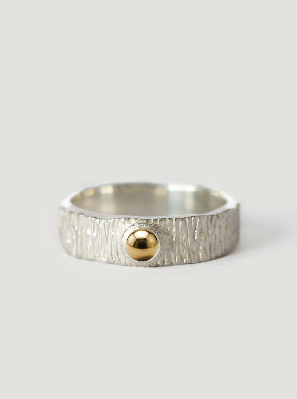 Silver Matai Ring with Gold