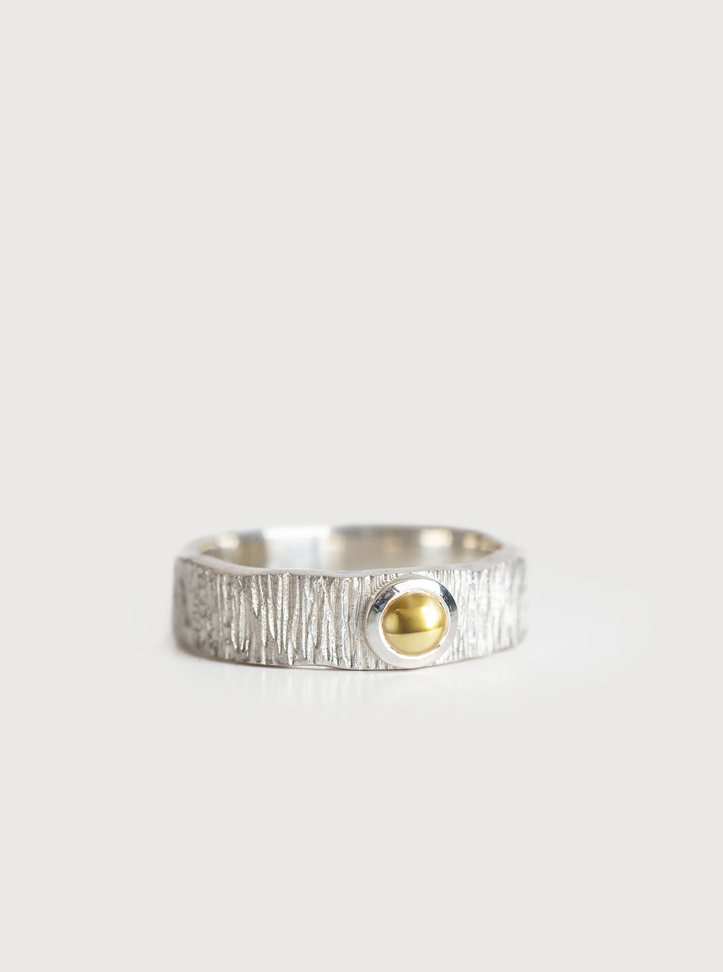 Silver Matai Ring with Gold