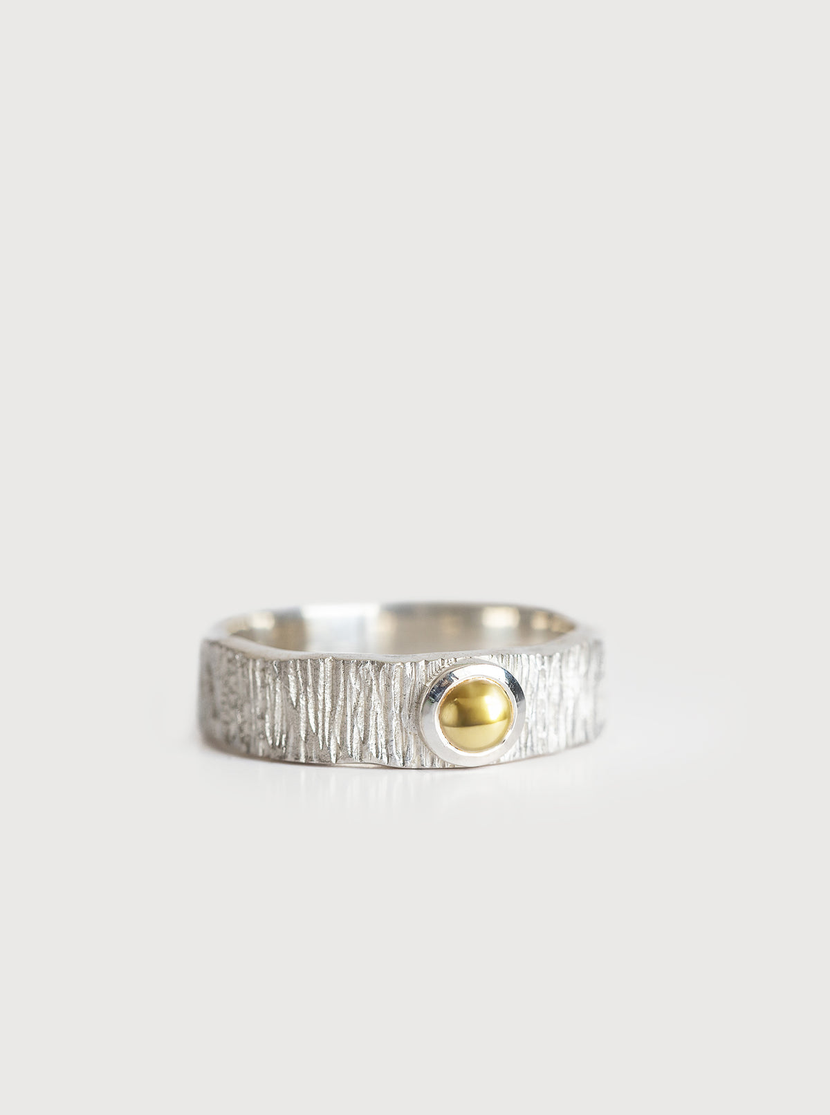 Silver Matai Ring with Gold
