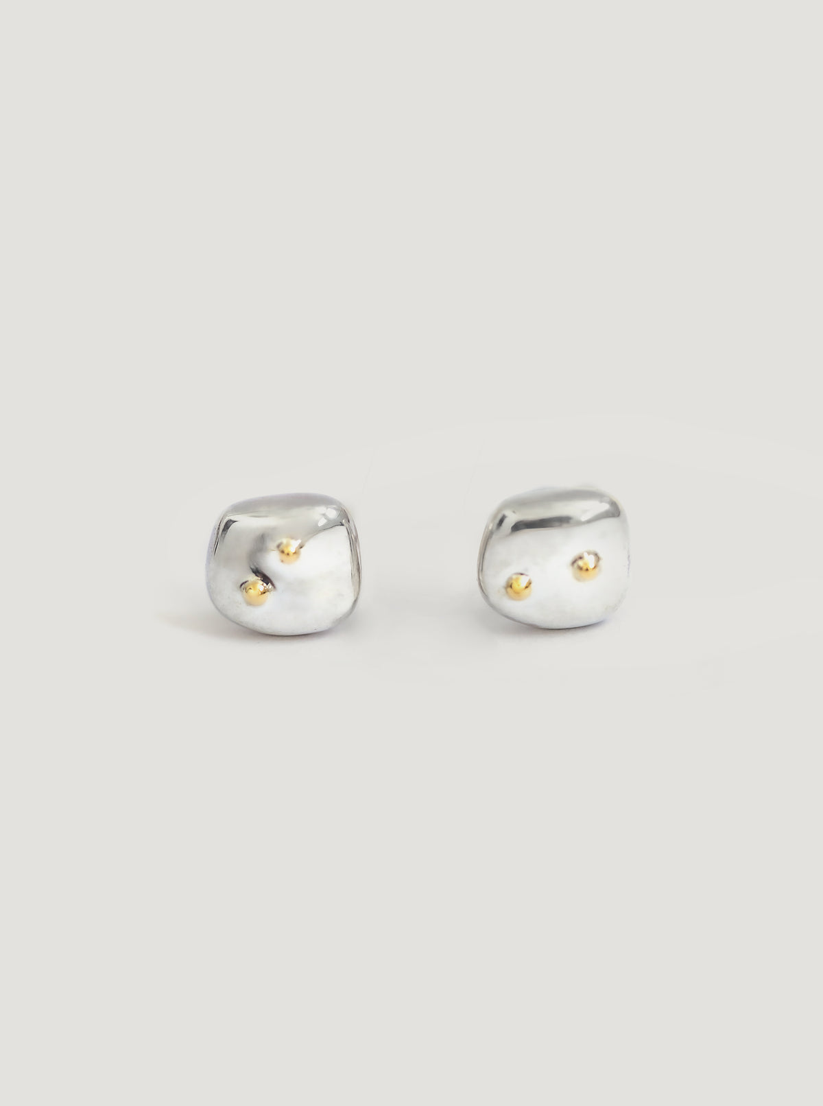Silver with Gold Lake Kaniere Studs